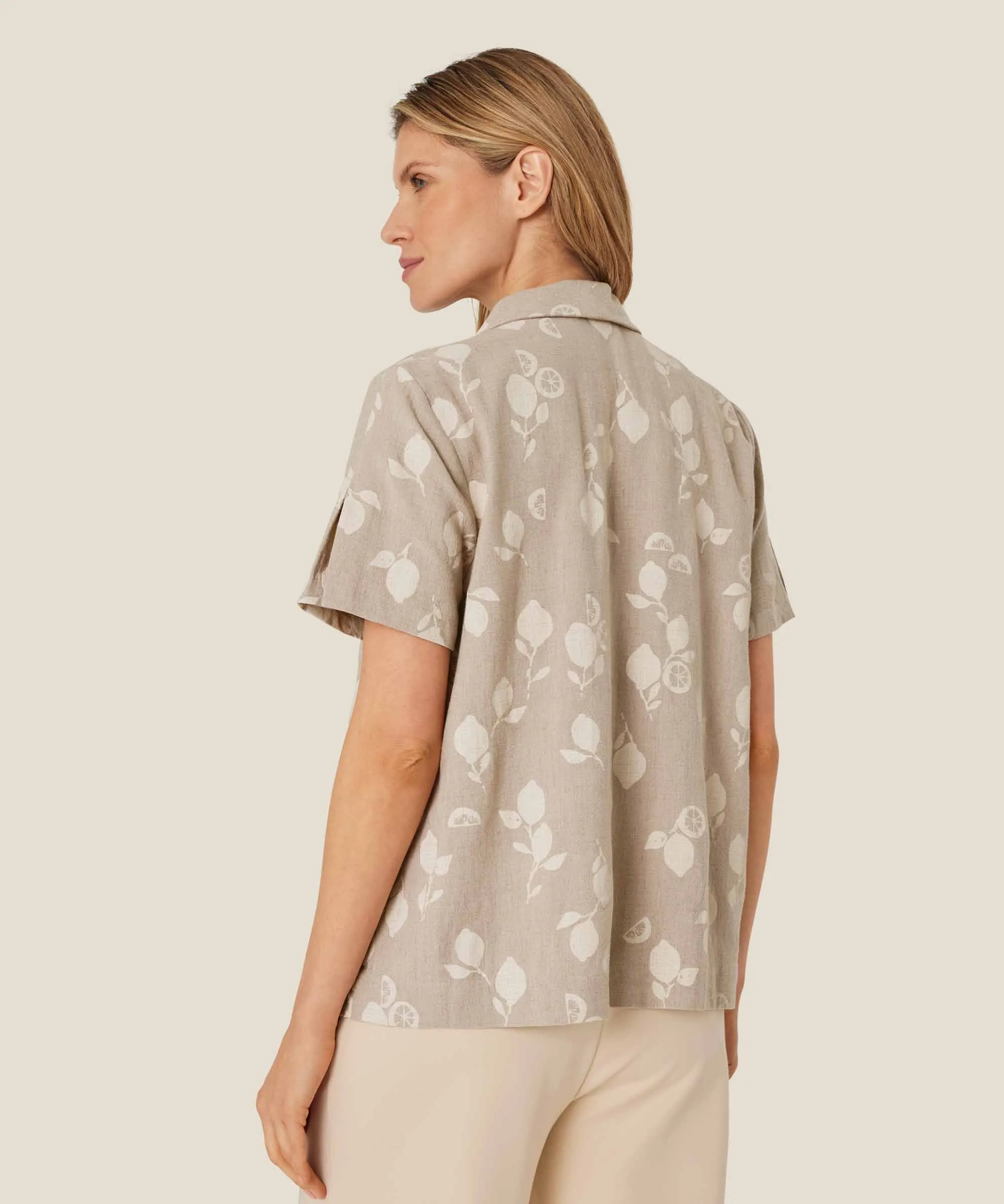 1009061 MaBlakela Top with Print - Natural