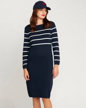 Agathe Cotton and Cashmere Knit Dress - Navy Blue