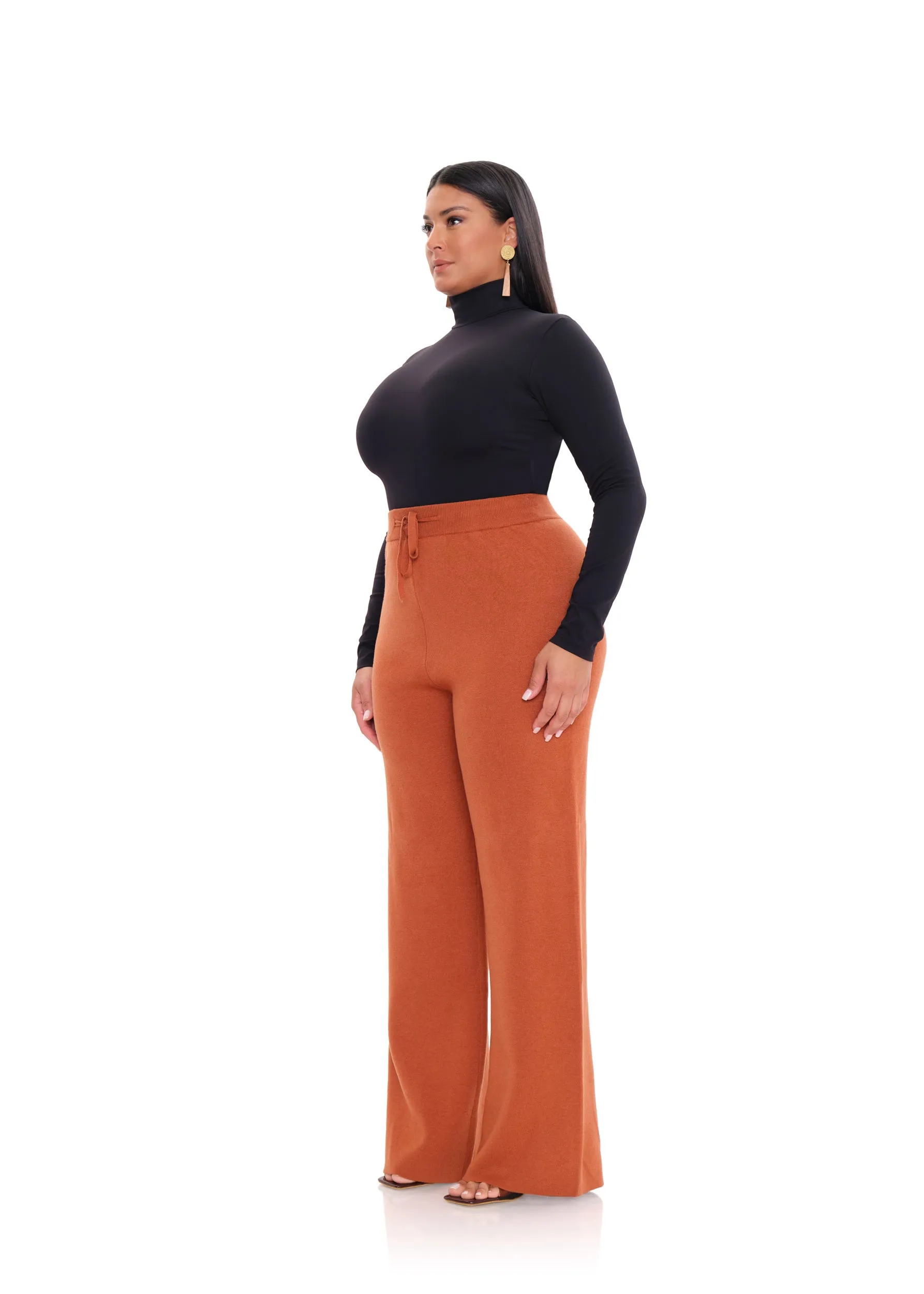 ALLY KNIT PANTS - PUMPKIN