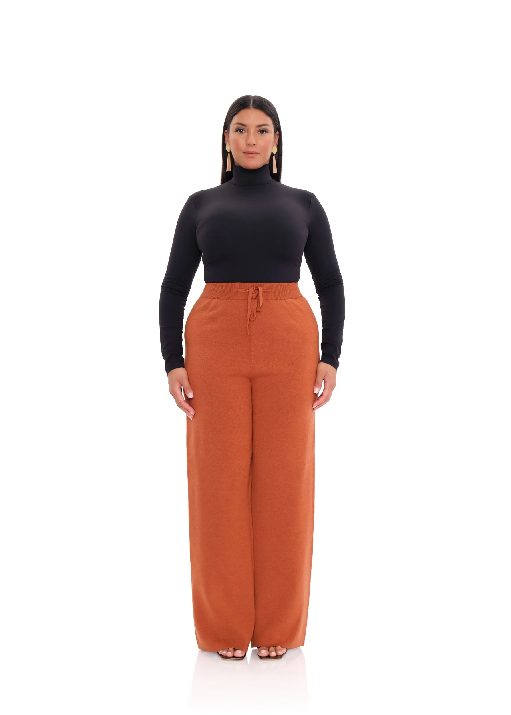 ALLY KNIT PANTS - PUMPKIN