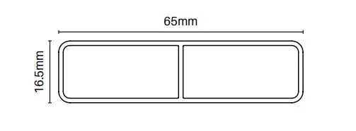 Alumawood Timber Look, Aluminium slat, 65mm x 16.5mm slat  with centre web 5800MM LONG