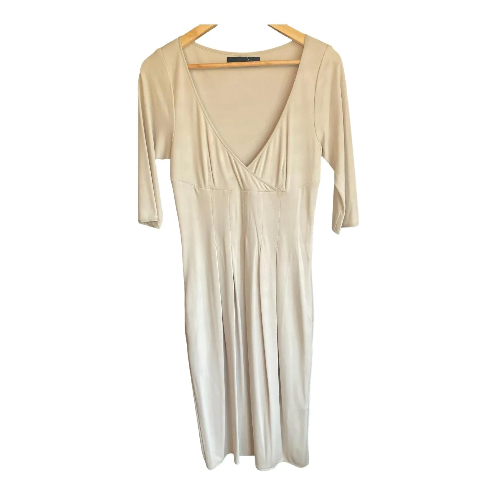 Amanda Wakeley Silk Cream 3/4 Sleeve Dress UK Size 12