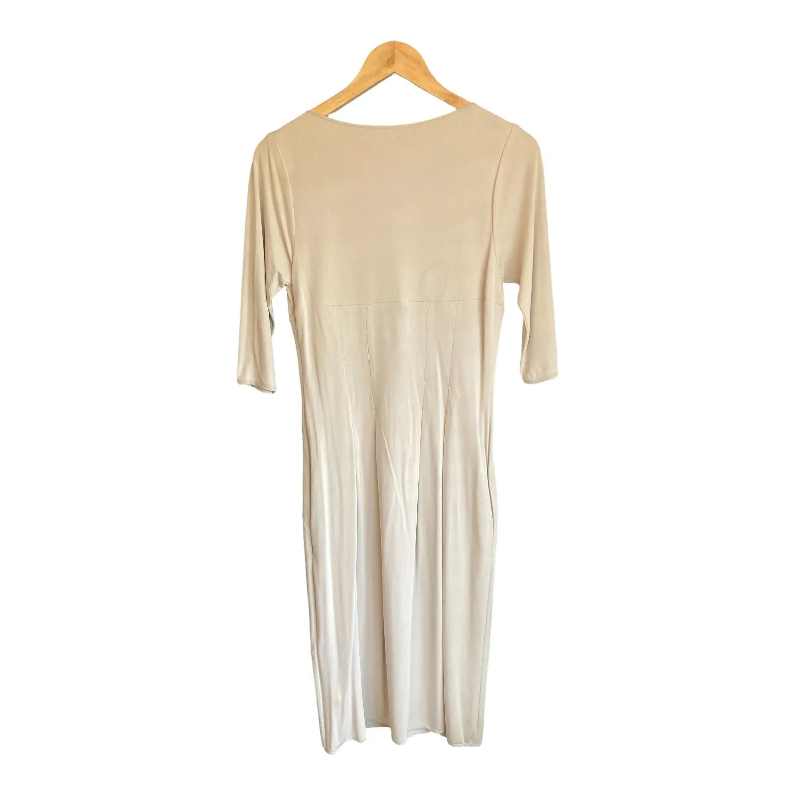 Amanda Wakeley Silk Cream 3/4 Sleeve Dress UK Size 12