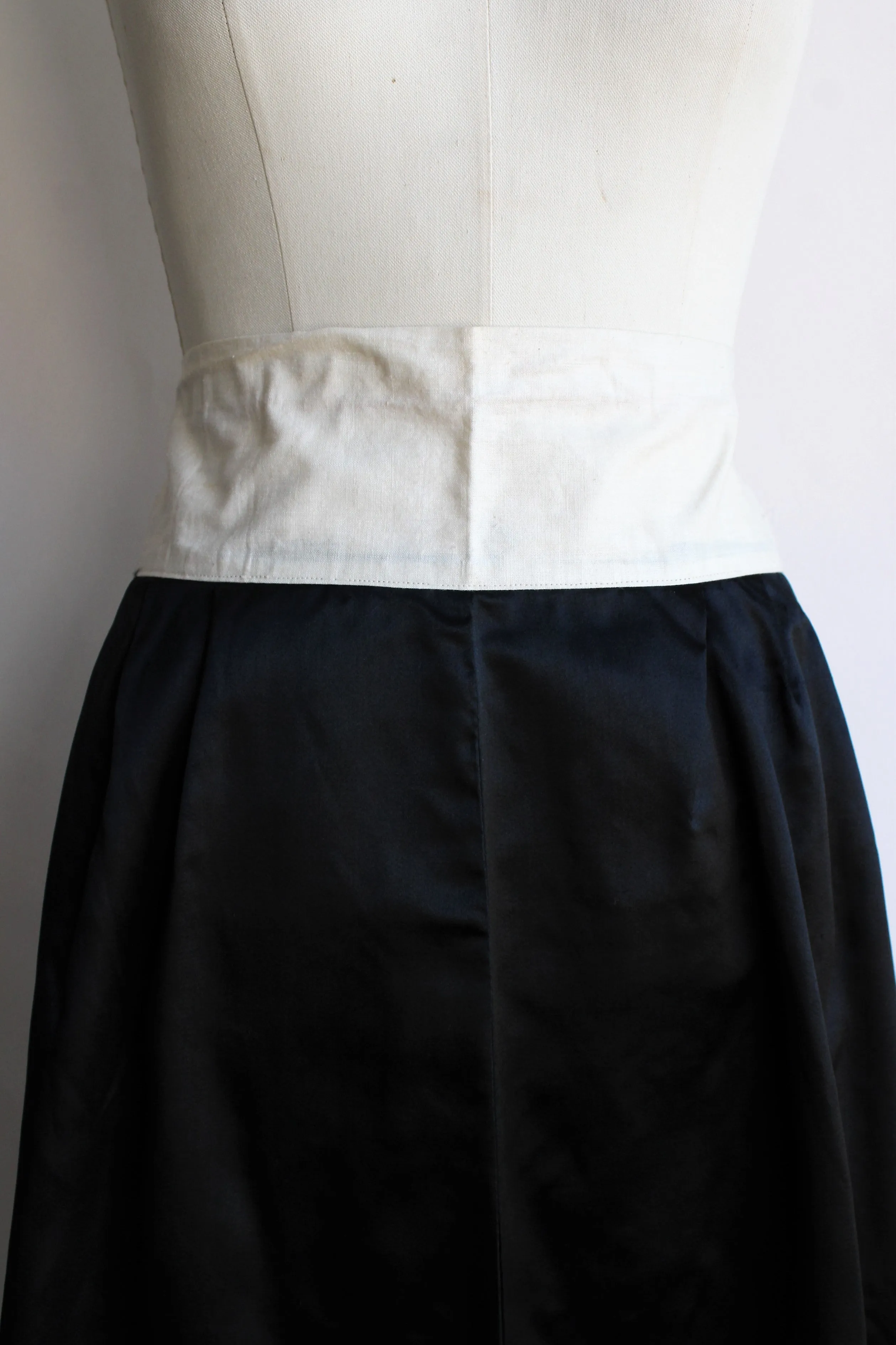 Antique 1910s Black Silk Satin Skirt