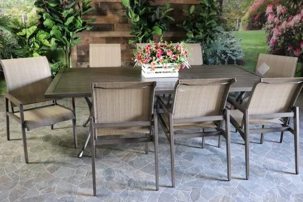 ASTON 9 PIECE DINING SET - 48" X 96" Dining Table and 8 Chairs