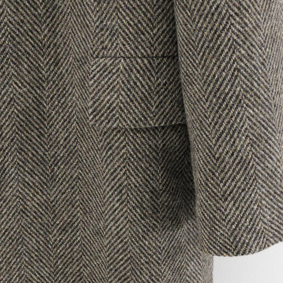 【AURALEE/オーラリー】<br>LAMA SHETLAND WOOL TWEED CHESTERFIELD COAT <br>A24AC01LS