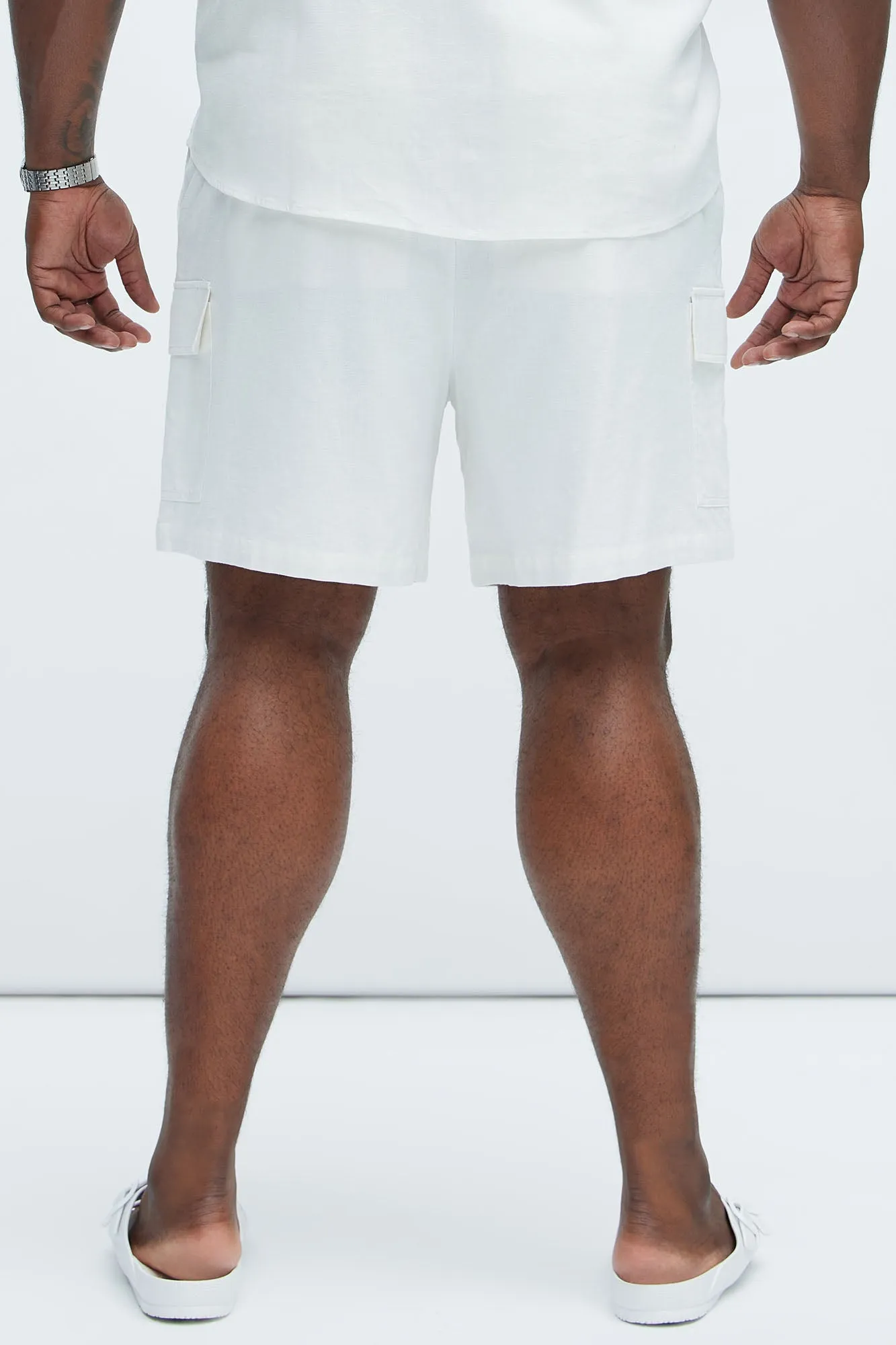 Bahamas Linen Cargo Shorts - White