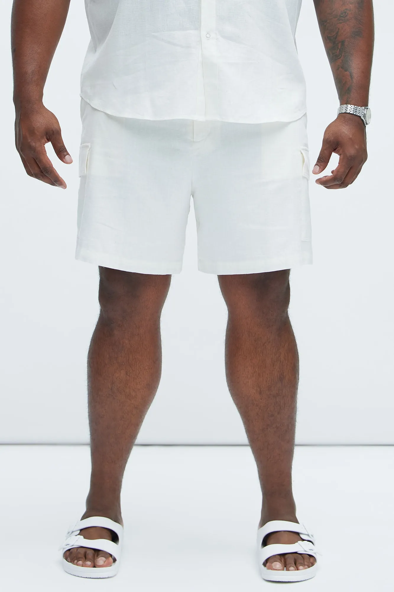 Bahamas Linen Cargo Shorts - White