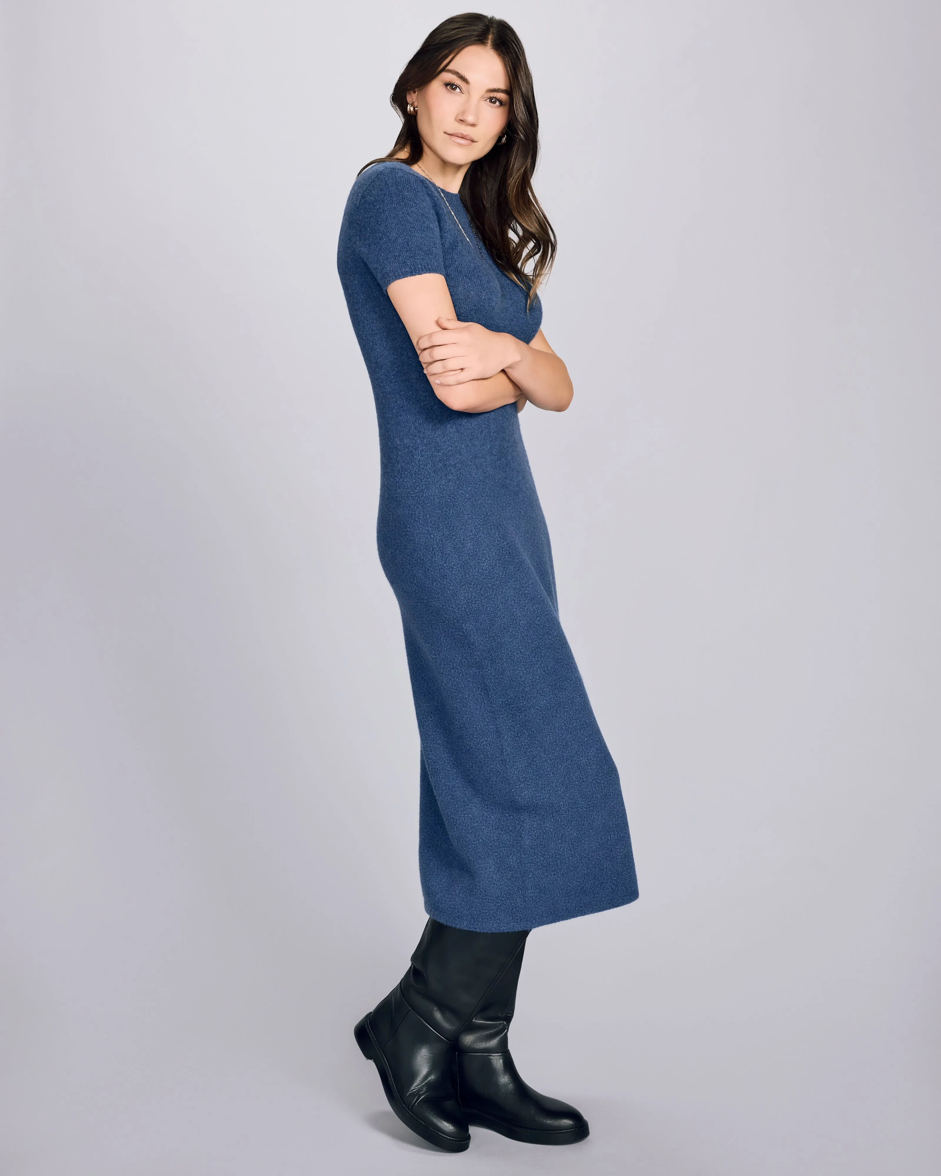 Blue Cashmere Maxi Dress