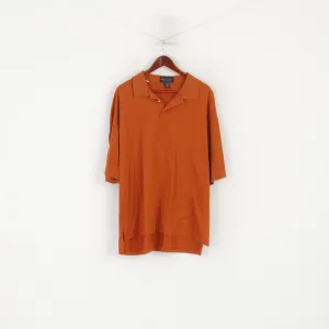 Byron Nelson Eleven Straight Mes XXL Polo Shirt Texas Orange Cotton Golf Top