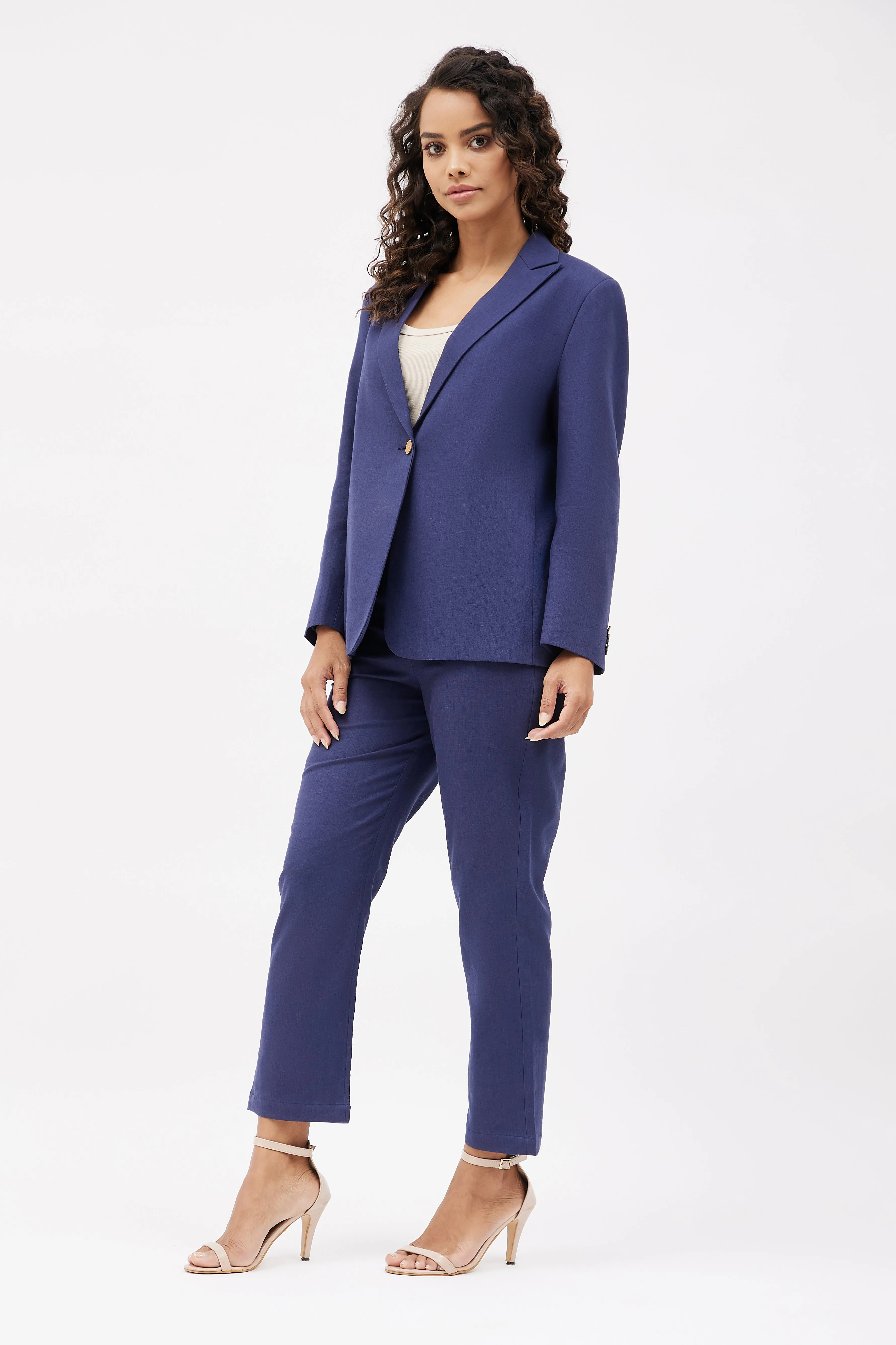 Classic Work Blazer & Trouser Set - Navy Blue