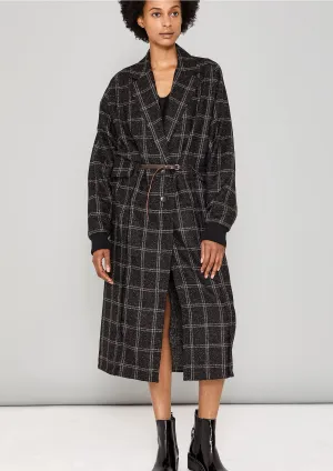 COAT LONG - TWEED black/white