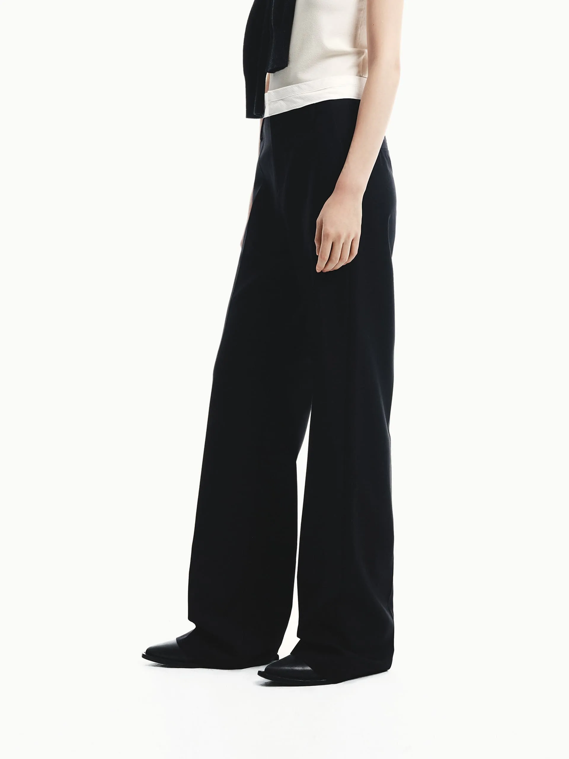 Contrast Detail Tailored Pants