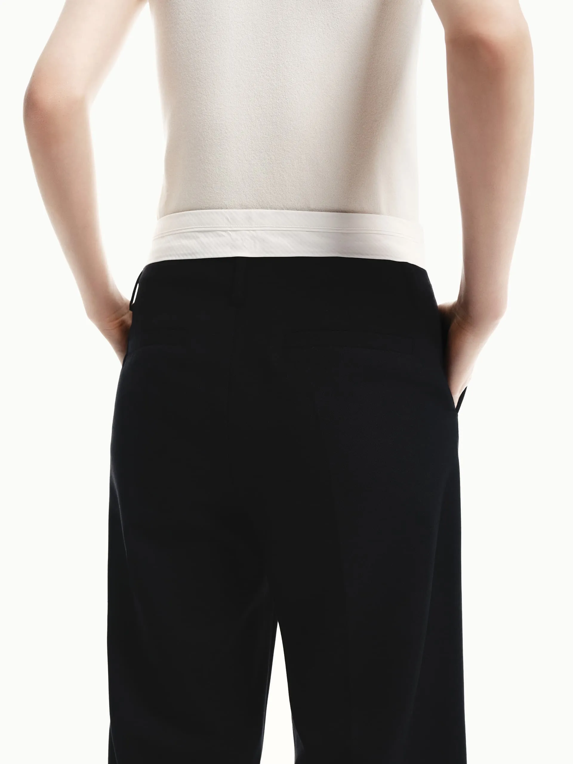 Contrast Detail Tailored Pants