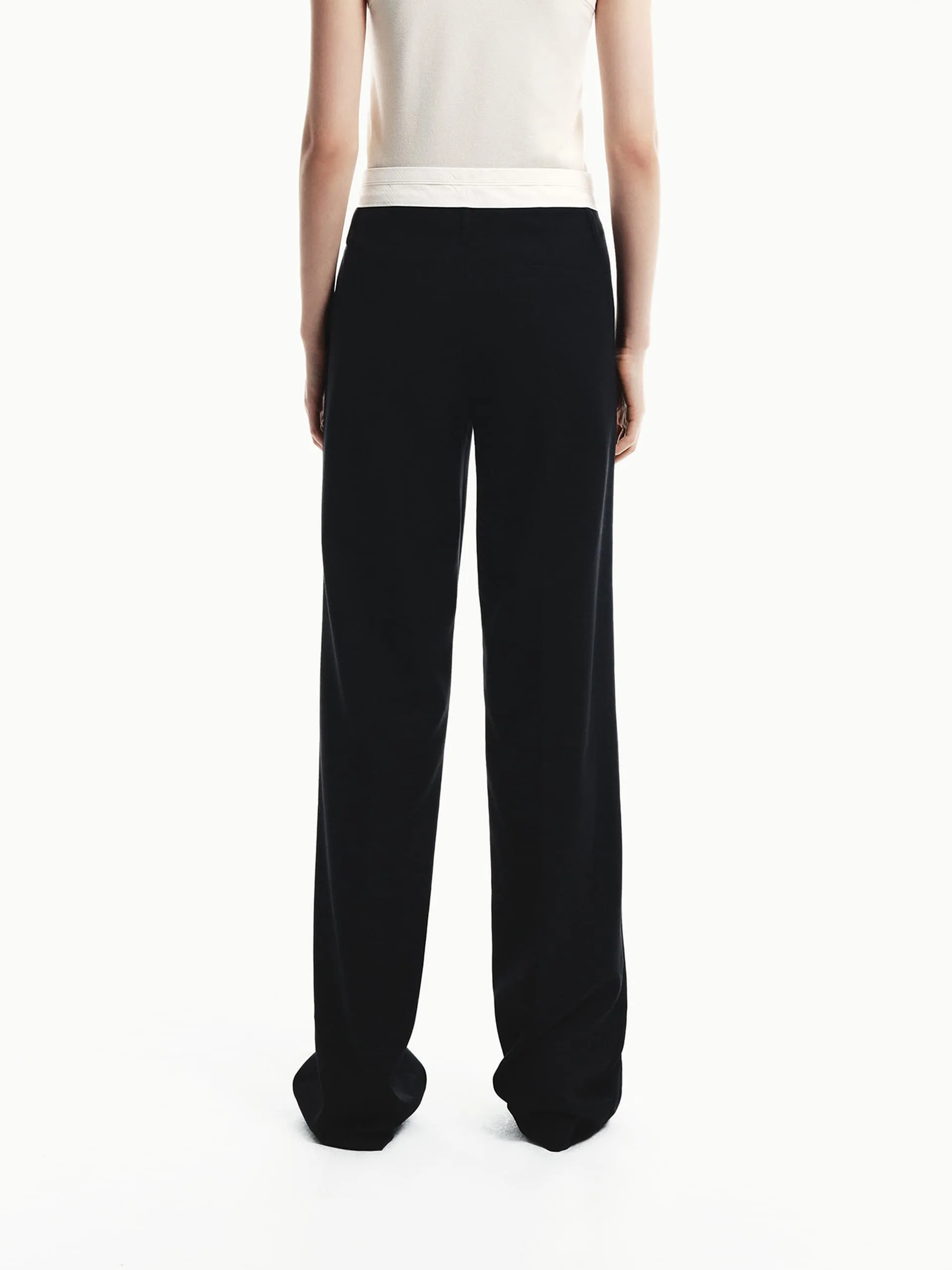 Contrast Detail Tailored Pants