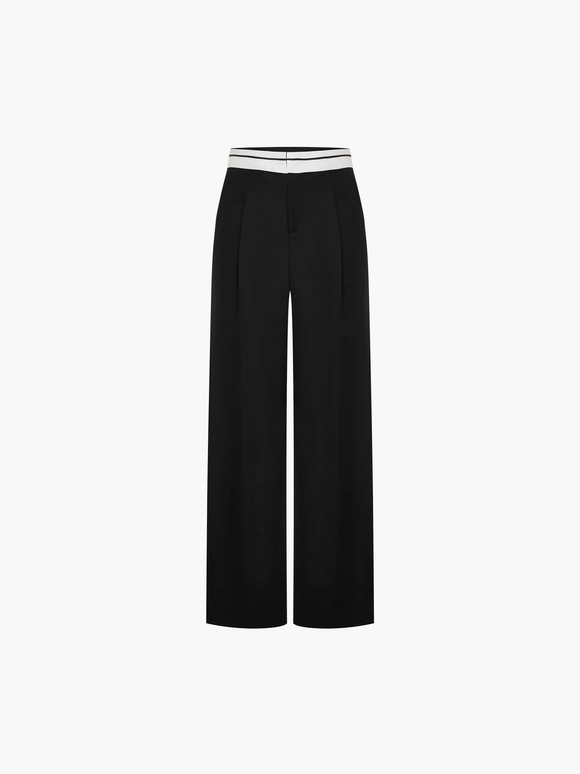 Contrast Detail Tailored Pants