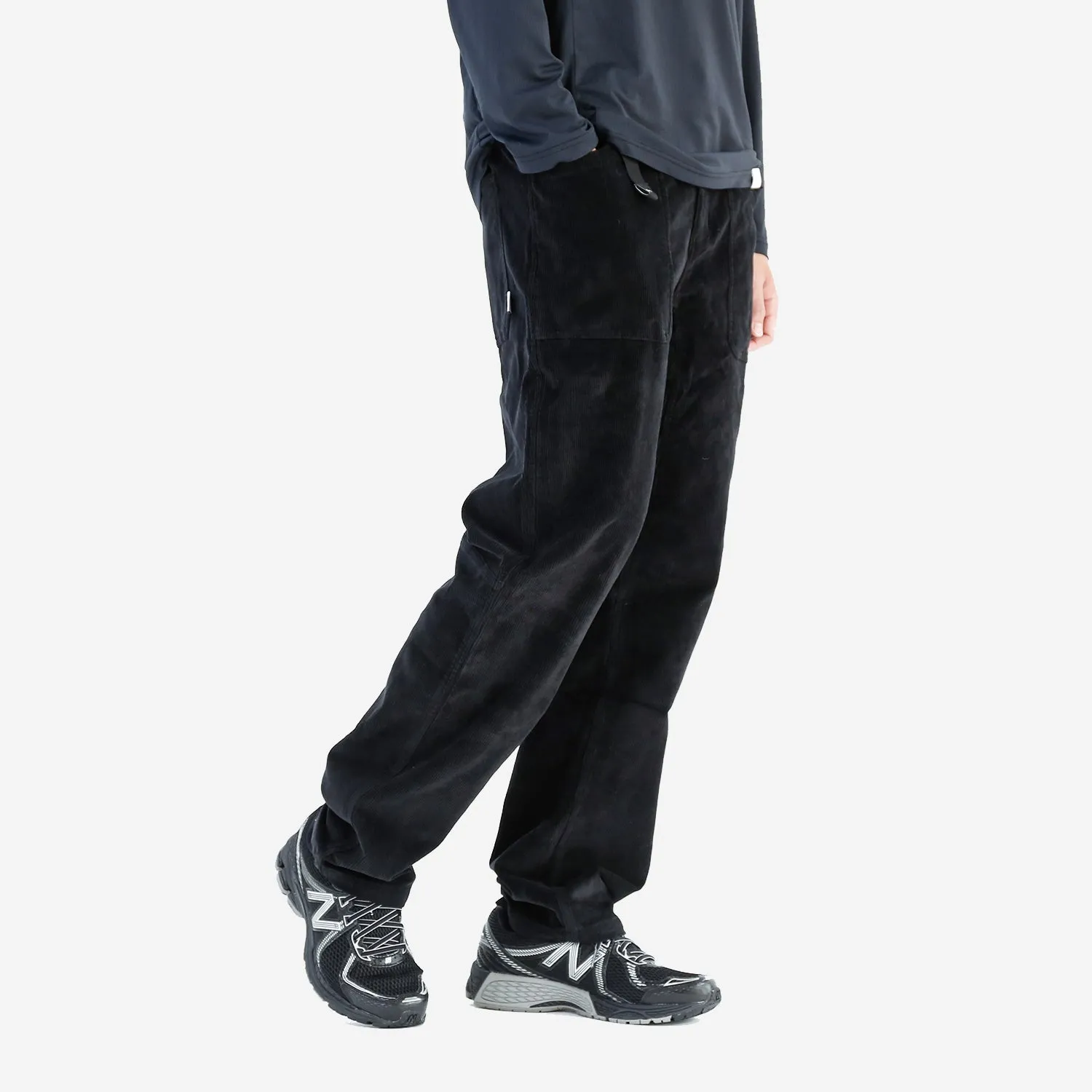 Corduroy Active Straight Pants - Black