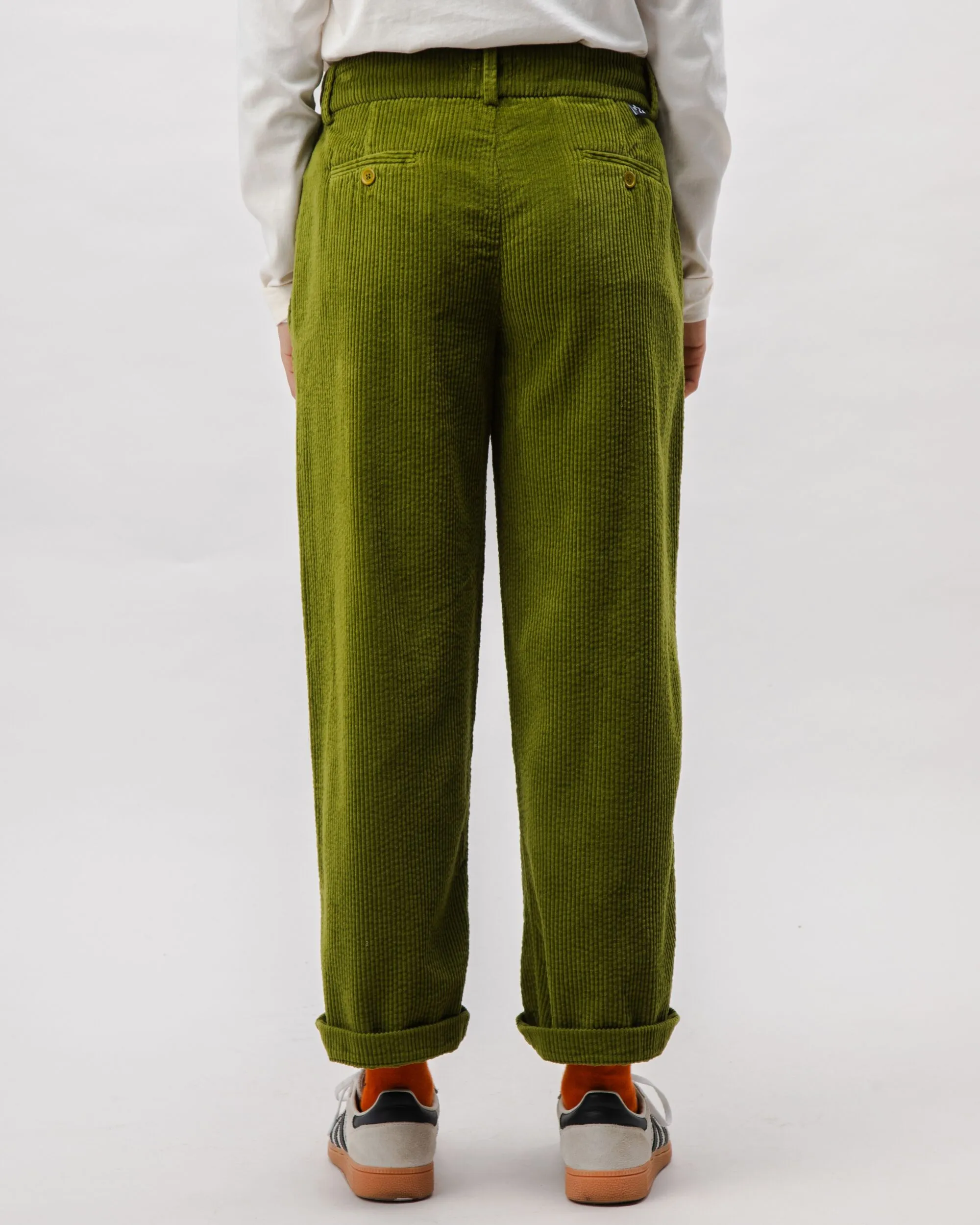 Corduroy Pleated Pants Green