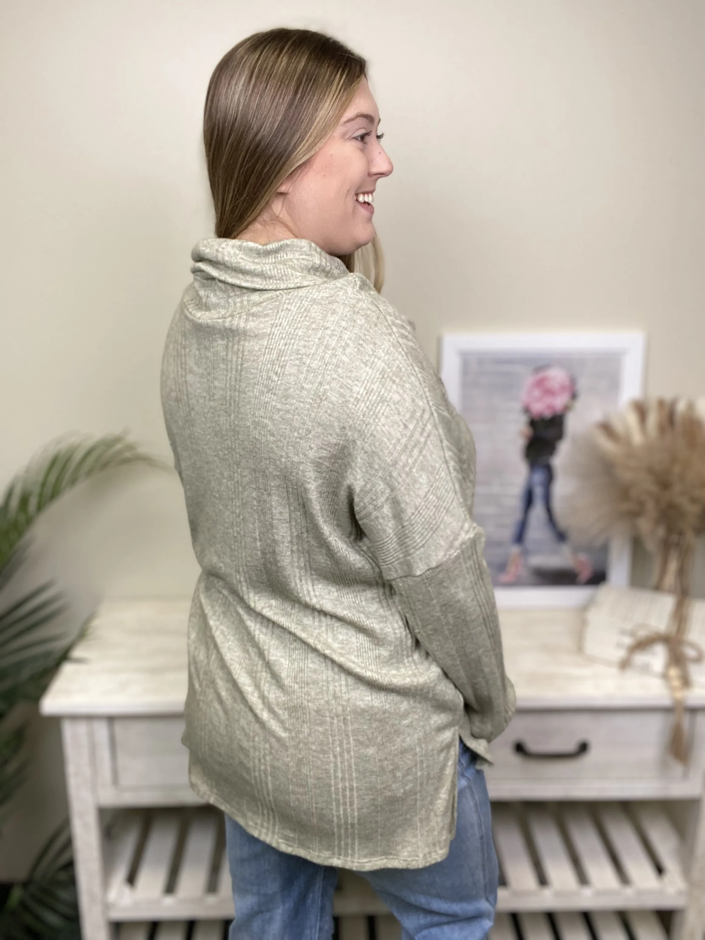 Cozy Cowl Neck Long Sleeve Top