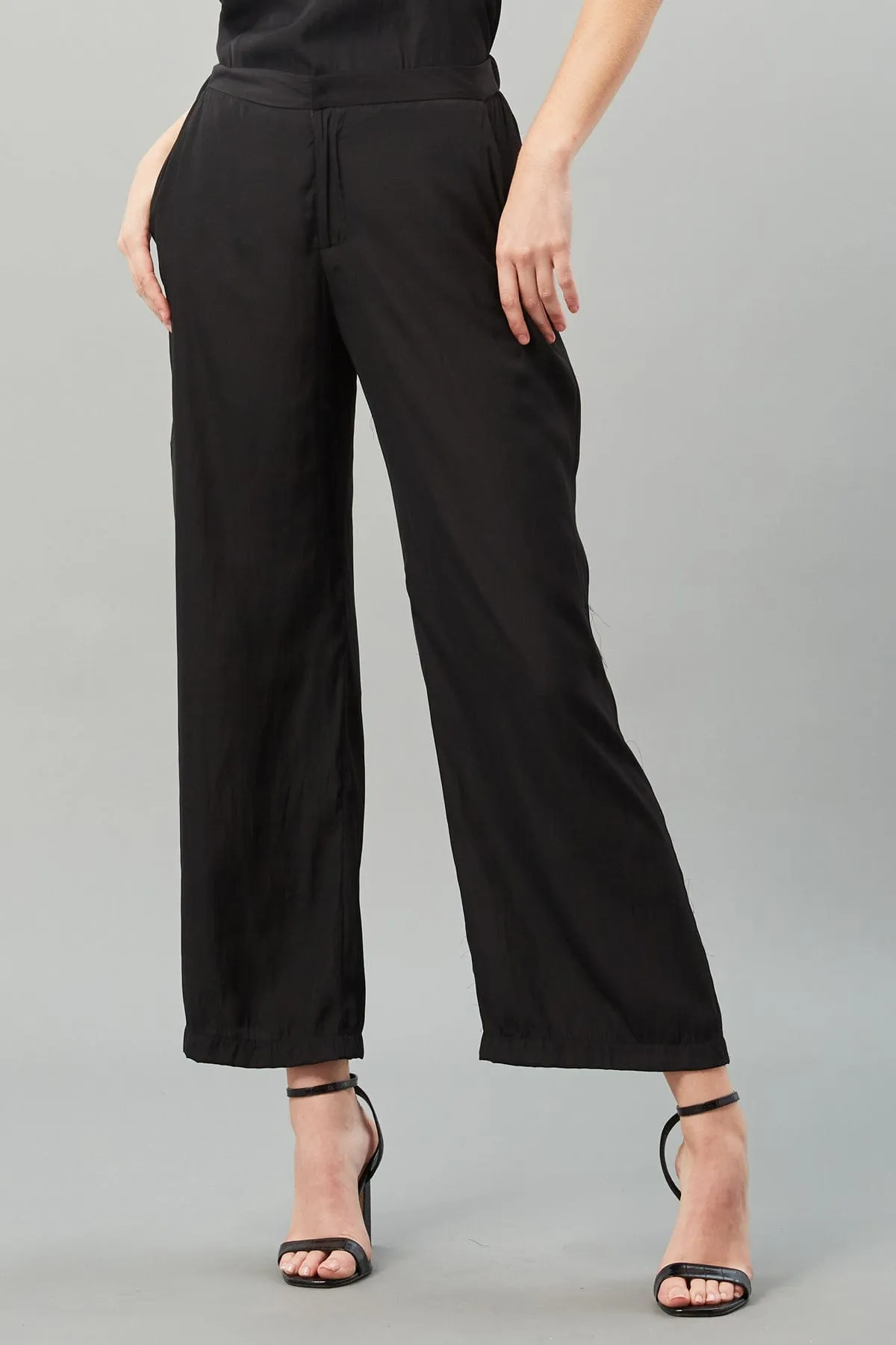 D-Satin Straight Pant