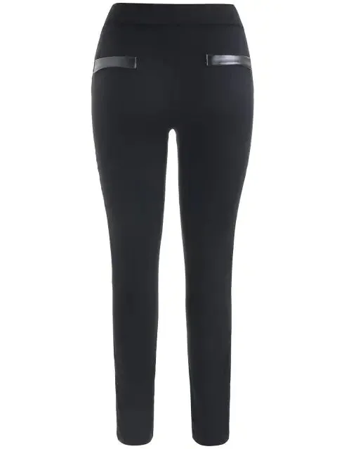 Delicate Leather Panel Skinny Pants