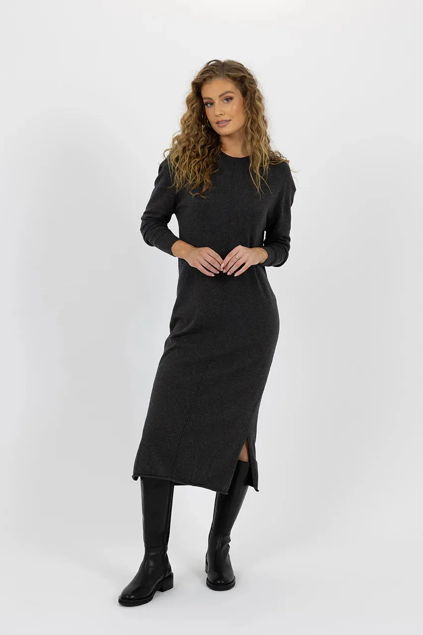 Elena Dress in Charcoal