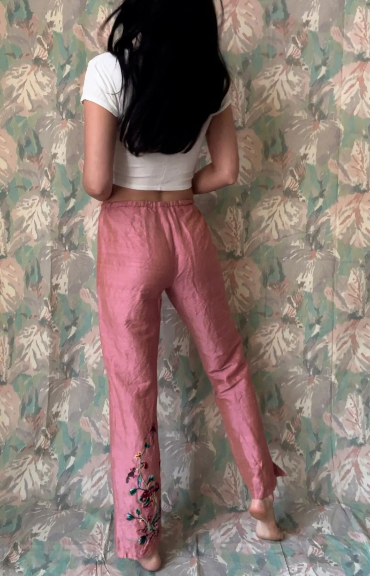 Embroidered Pink Pants