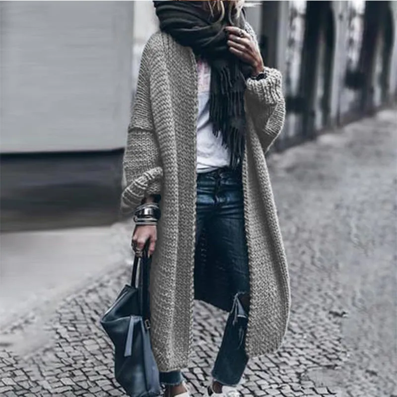 Fall/Winter New Long Sleeve Knitted Cardigan Casual Loose Fit Cardigan Knitted Sweater Jacket