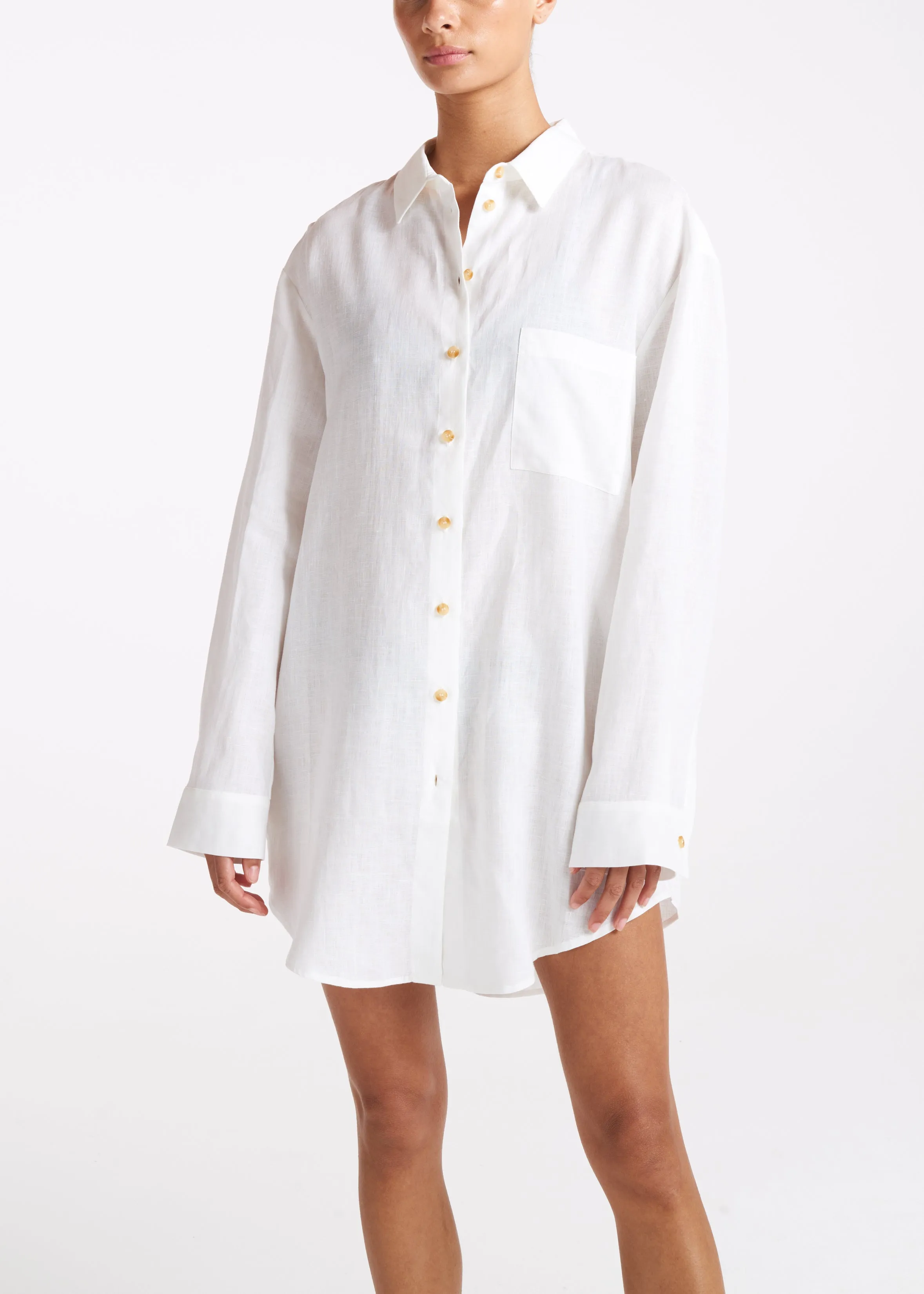 Formentera Oversized Shirt White Organic Linen