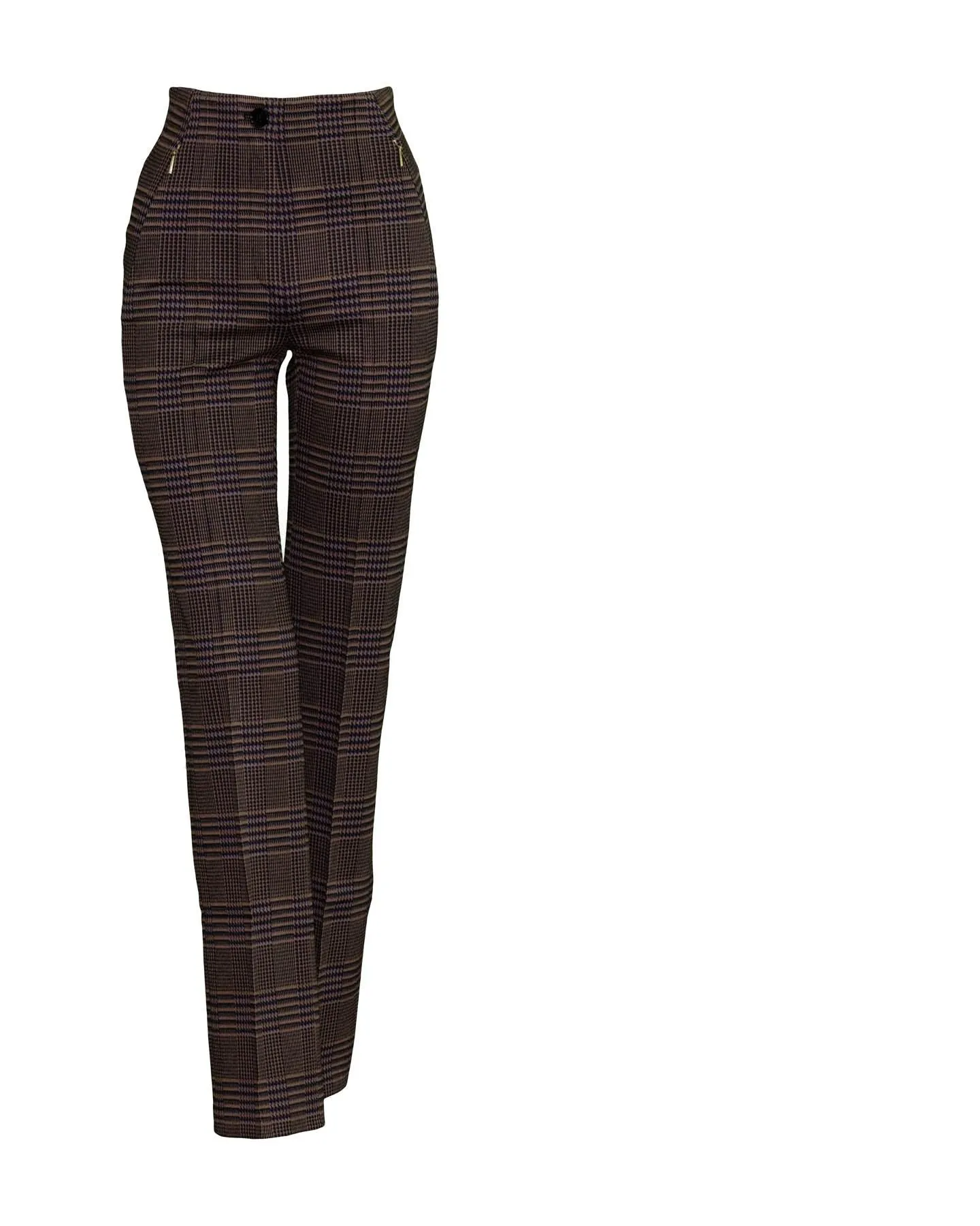 Glen Plaid Full Length Pants