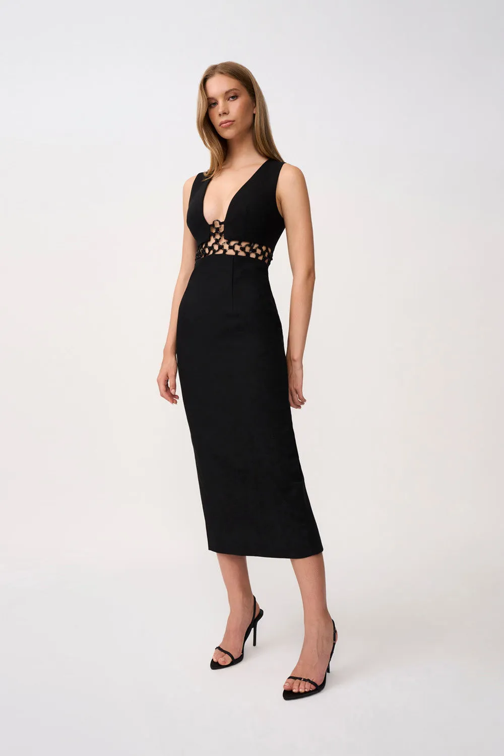 Grazia Ring Trim Ankle Dress - Black