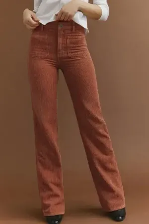 Hot Girl High Waist Straight Leg Corduroy Pants