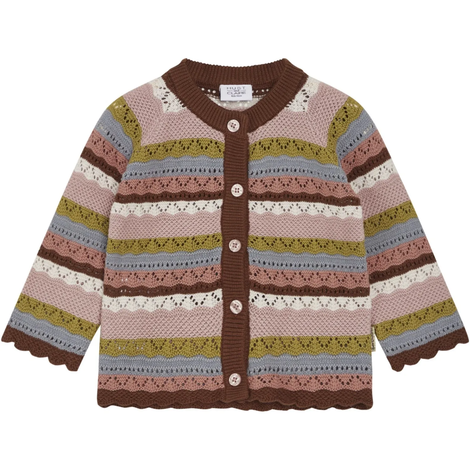 Hust & Claire Dusty Rose Baby Carren Cardigan