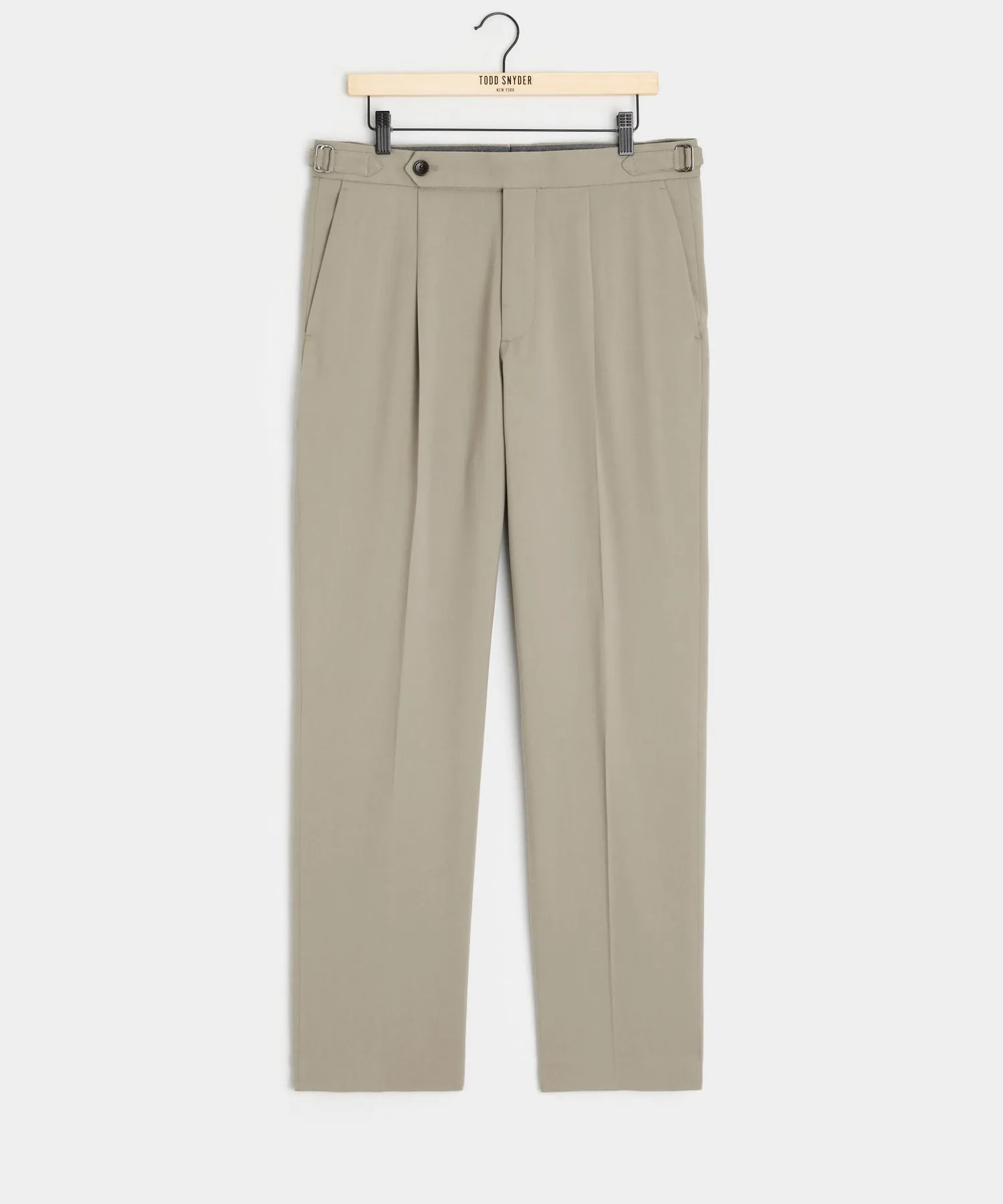 Italian Gabardine Side Tab Trouser in Stone