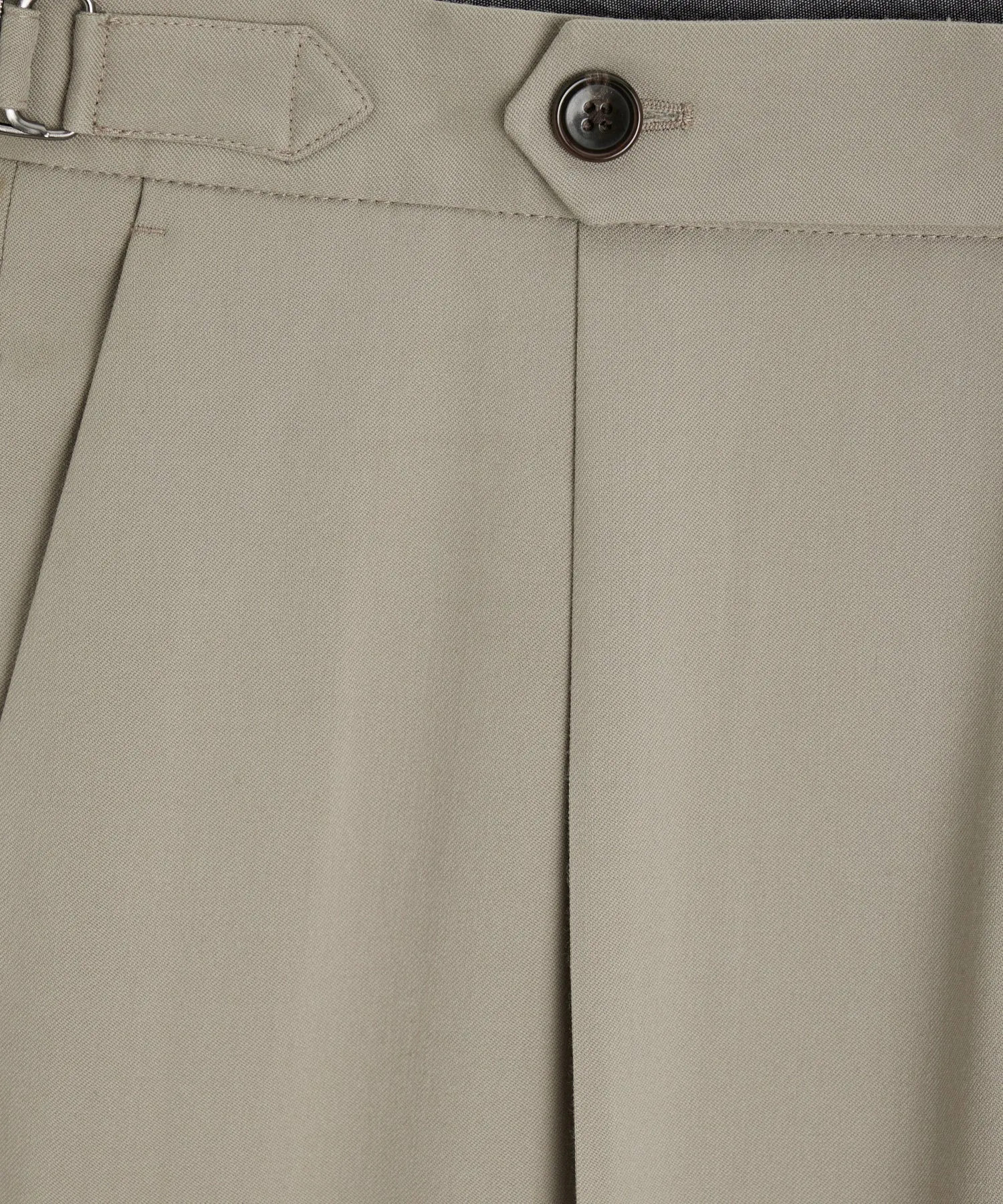 Italian Gabardine Side Tab Trouser in Stone