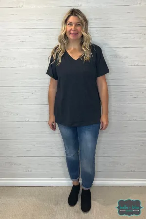 Joanna Boyfriend Tee - Charcoal