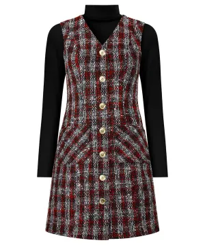 Joe Browns 14 Grey Check Pinafore Dress