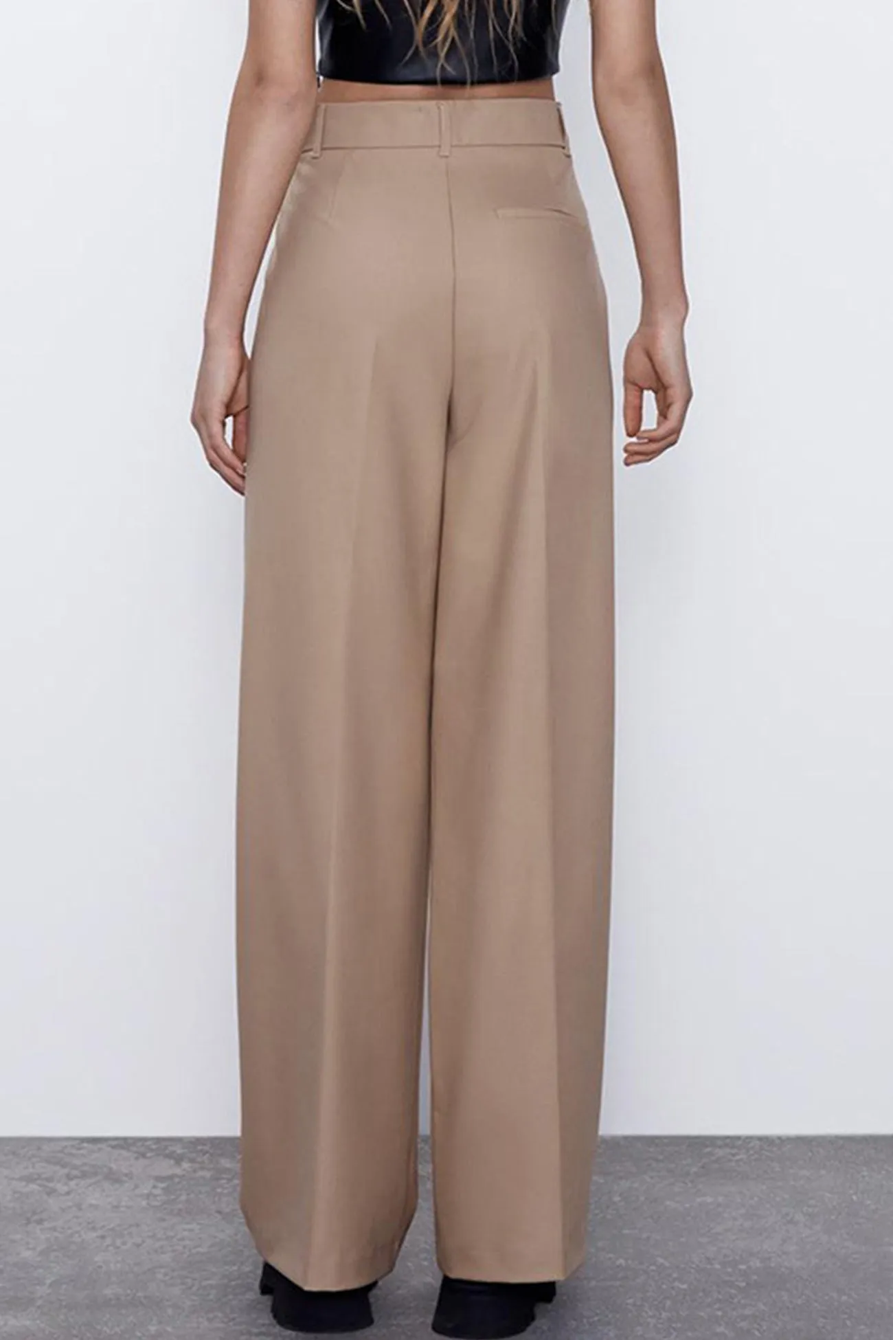 Khaki Loose Straight Suit Long Pants