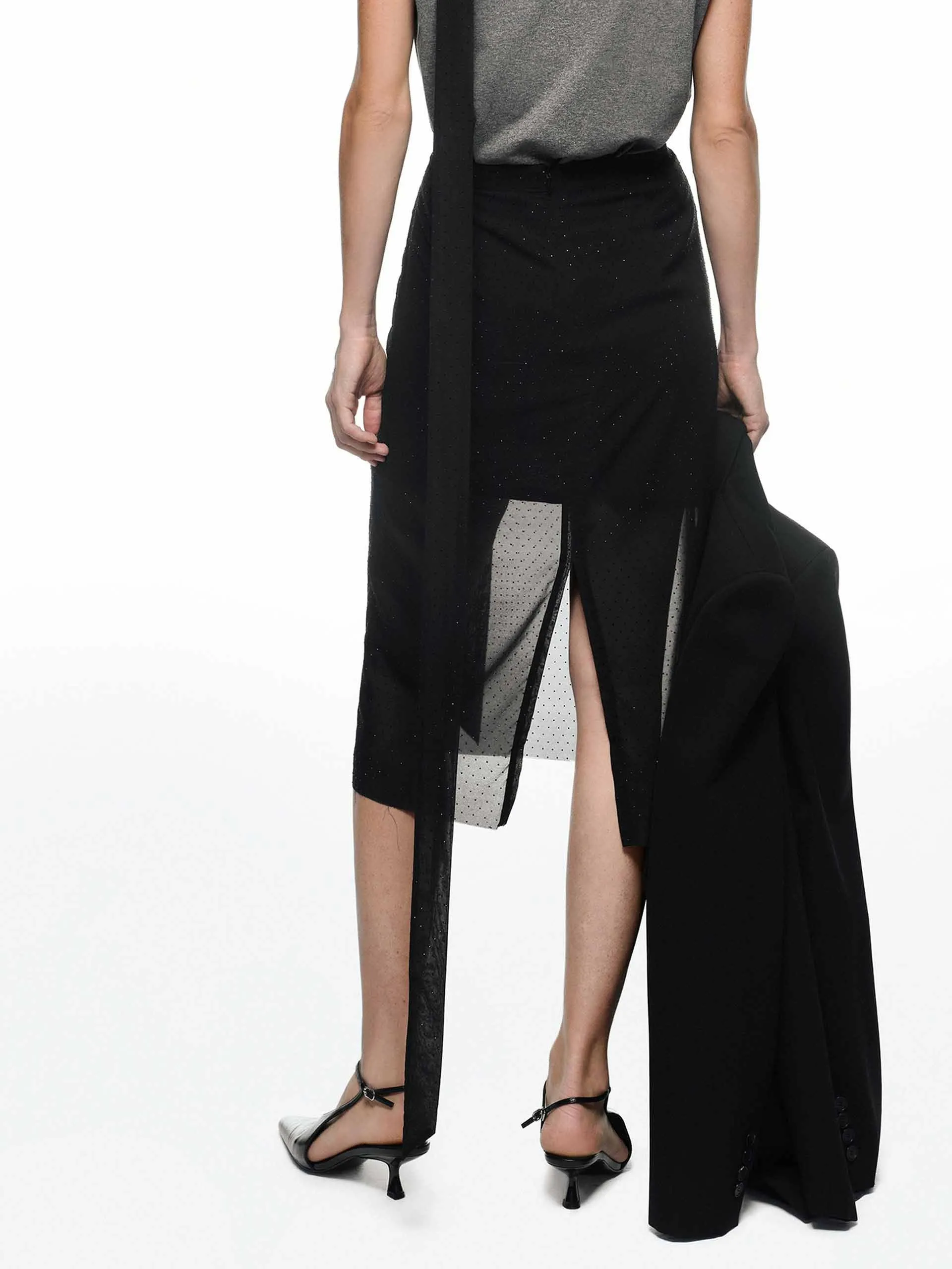 Layered Design Midi Skirt