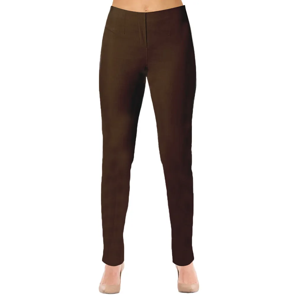 Lior "Sasha" Pull-On Straight Leg Pant in Brown - SASH-BN