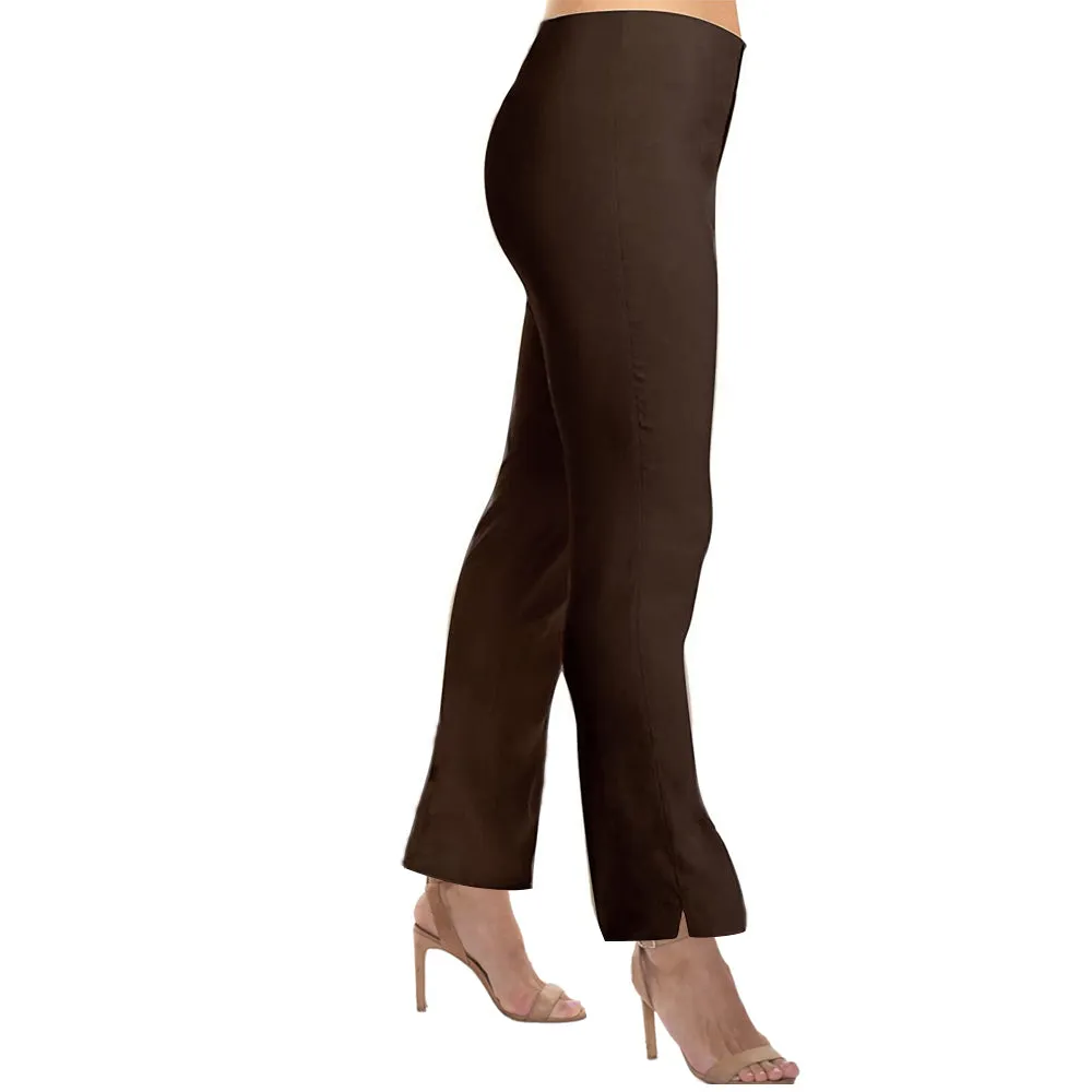 Lior "Sasha" Pull-On Straight Leg Pant in Brown - SASH-BN