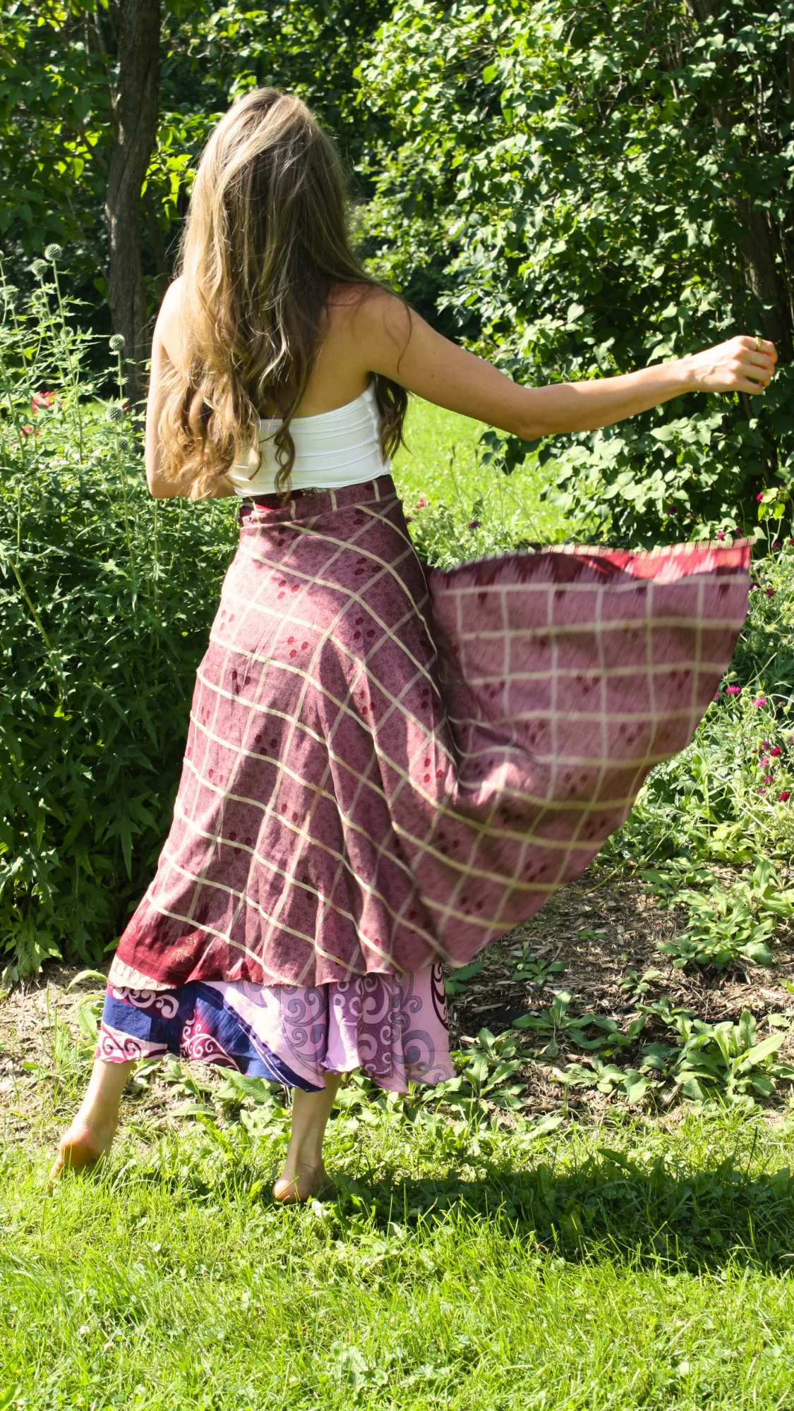 Long Multi Wear Reversible Skirt - Mulberry