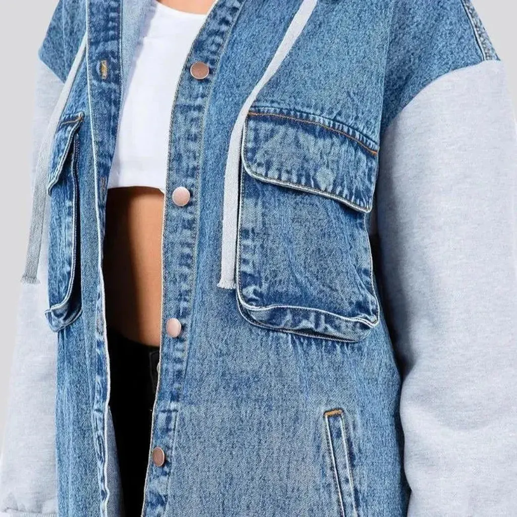 Long women's denim jacket