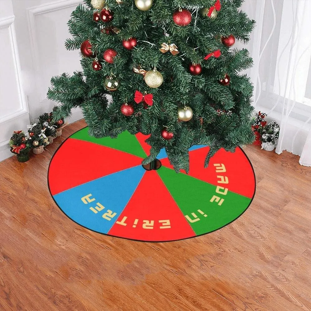 Made in Eritrea Flag Christmas Tree Skirt 47" x 47"