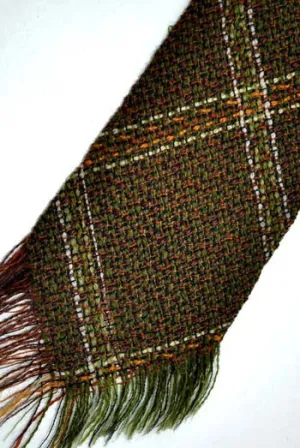 Men's Vintage 50's Slim Brown Fringed Tweed Neck Tie