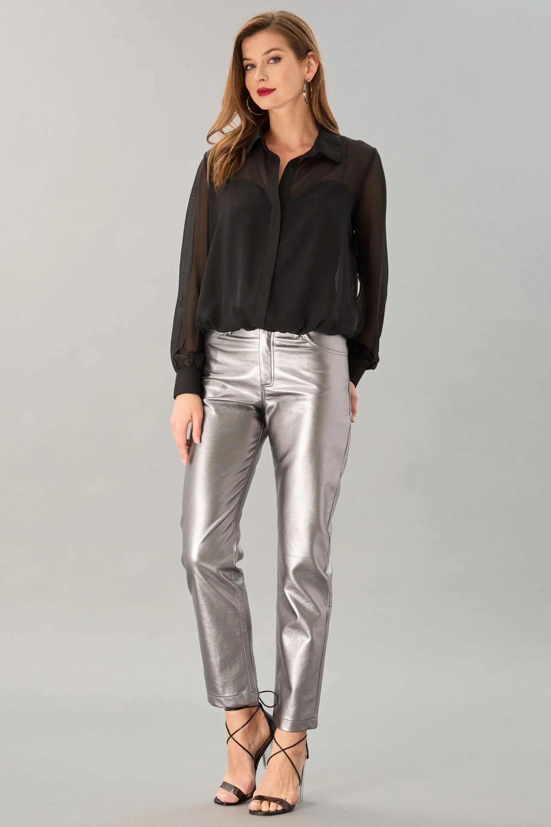 Metallic Vegan Leather Pant