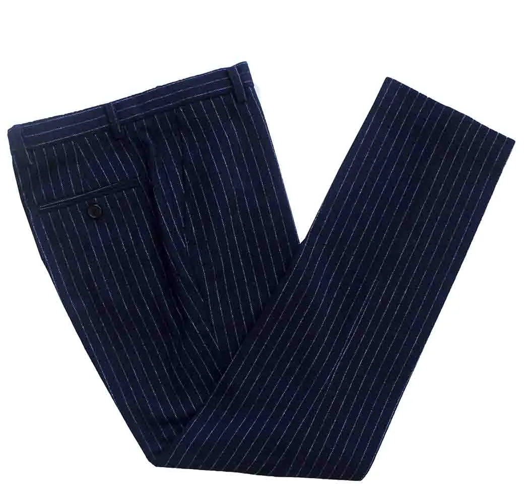 NAVY PINSTRIPE TWEED 3 PIECE SUIT