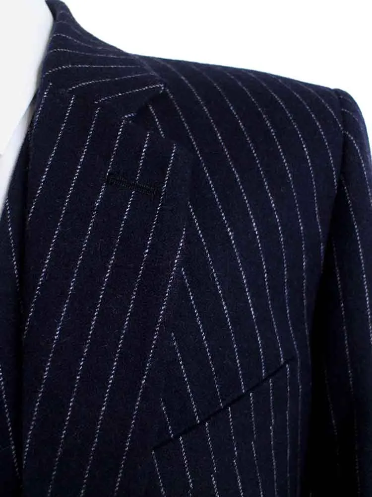 NAVY PINSTRIPE TWEED 3 PIECE SUIT