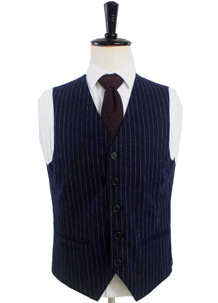 NAVY PINSTRIPE TWEED 3 PIECE SUIT