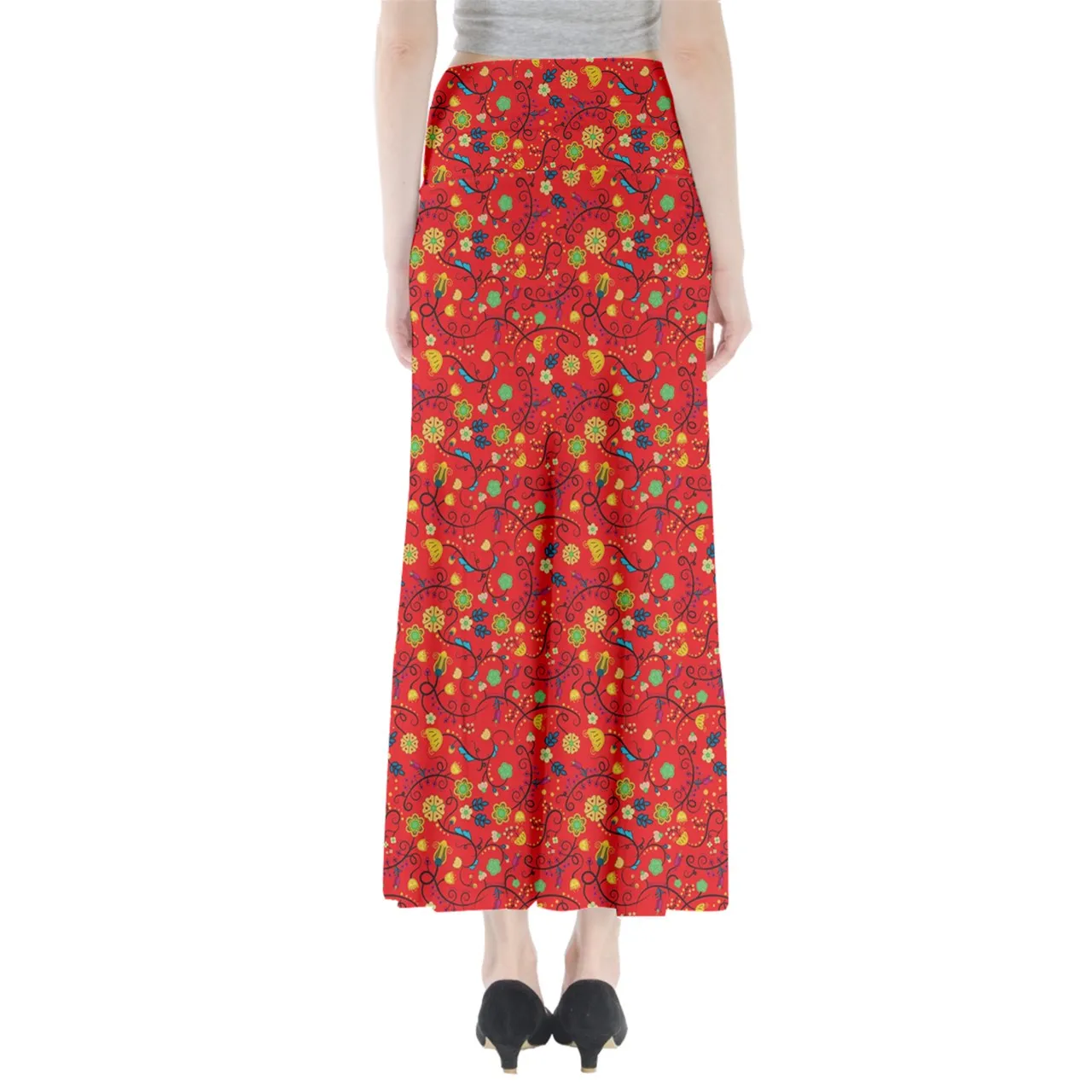 Nipin Blossom Fire Full Length Maxi Skirt